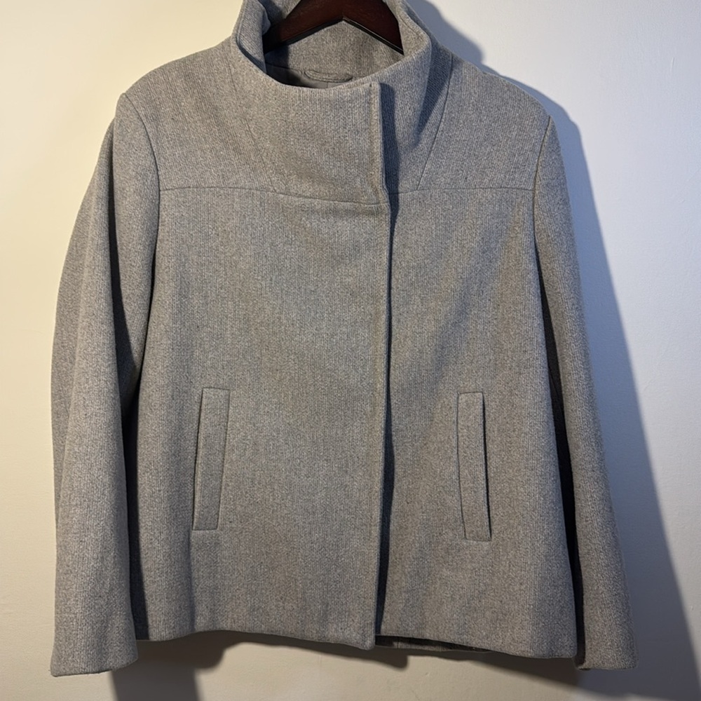 EUC OLD NAVY WOMENS WOOL COAT GRAY SHORT BOXY SIZE XL